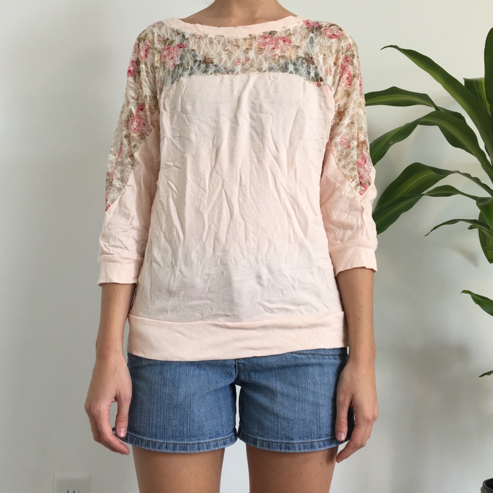 Sweater with Mesh Panel